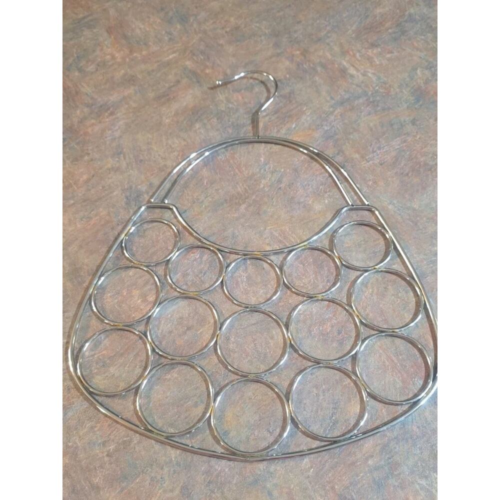 Silver metal Scarf Hanger with 15 Holes purse shaped 15" x 11.5"(2 Pk)